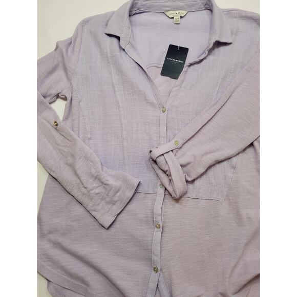 LUCKY BRAND NWT. LILAC COLOR COTTON/MODAL TOP SIZE XS - Picture 9 of 13